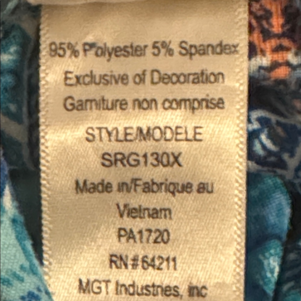 In Bloom by Jonquil Blue Paisley wrap around kimono Robe Sz‎ 1X - Picture 6 of 6